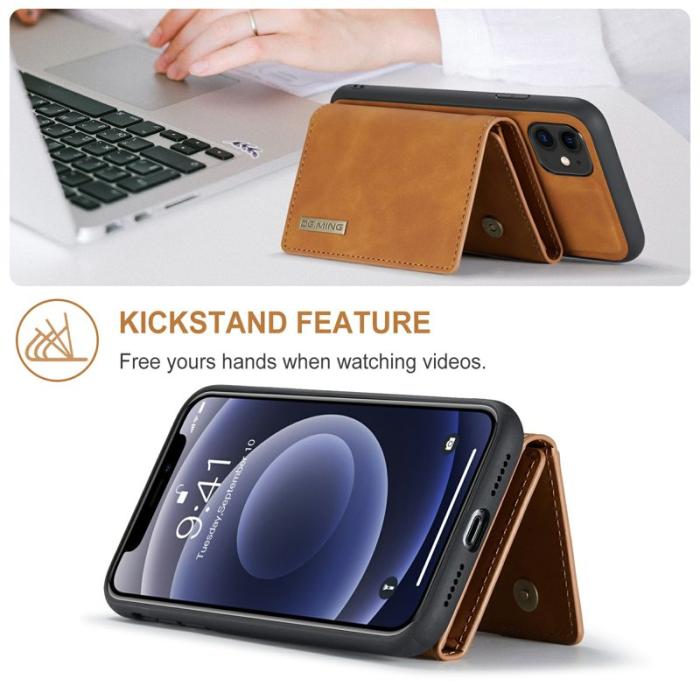 DG.MING - DG.MING M1 Wallet Mobilskal med Kickstand för iPhone 11 - Brun