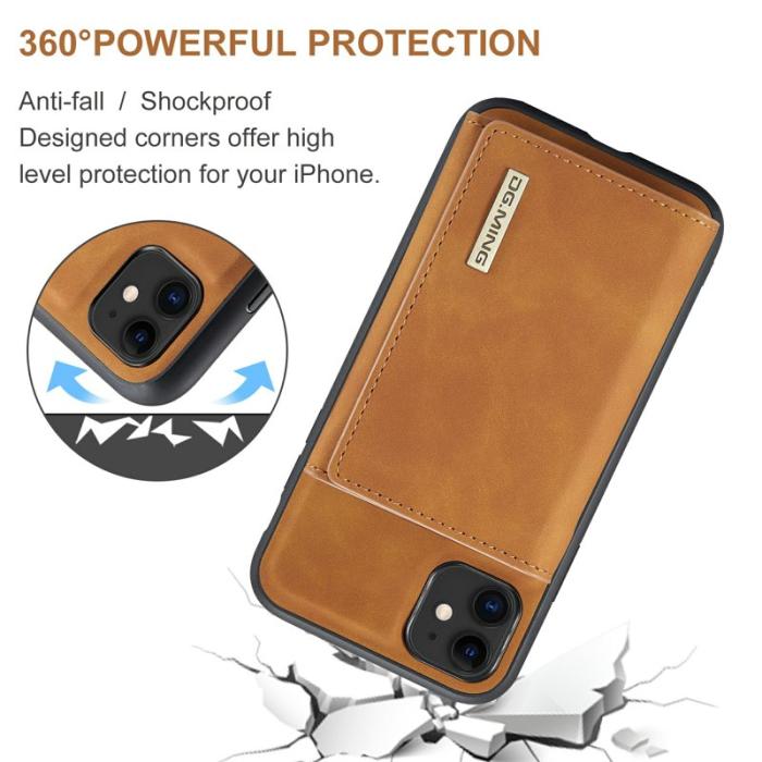 DG.MING - DG.MING M1 Wallet Mobilskal med Kickstand för iPhone 11 - Brun