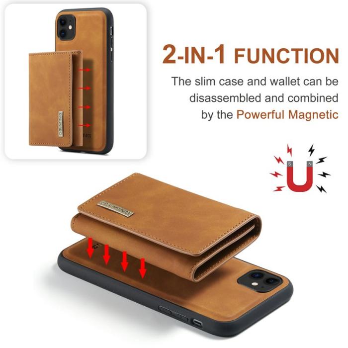 DG.MING - DG.MING M1 Wallet Mobilskal med Kickstand för iPhone 11 - Brun