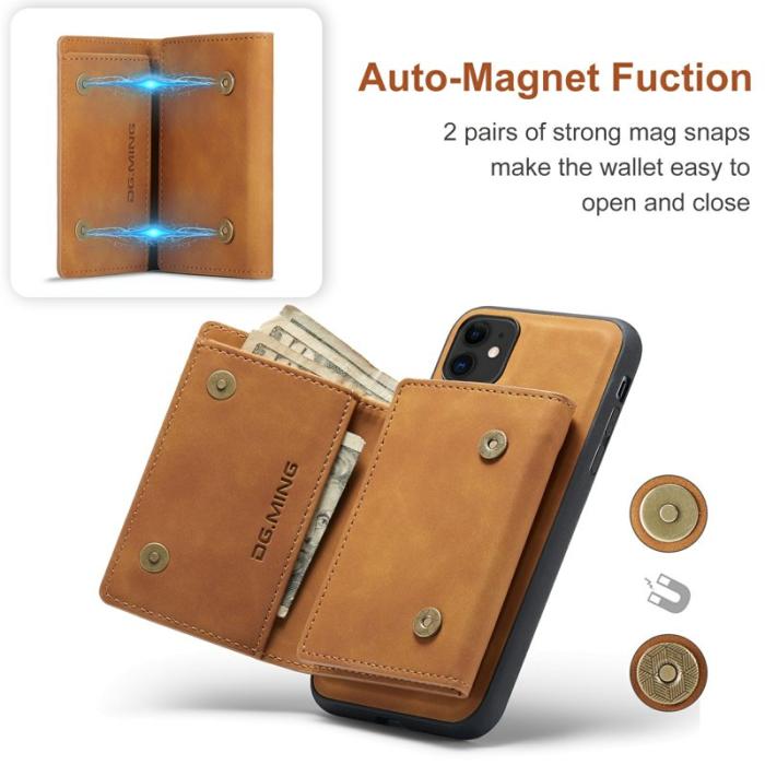DG.MING - DG.MING M1 Wallet Mobilskal med Kickstand för iPhone 11 - Brun