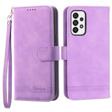 DIERFENG - DIERFENG DF-03 Pl&aring;nboksfodral f&ouml;r Samsung Galaxy A73 5G - Konstl&auml;der - Lila