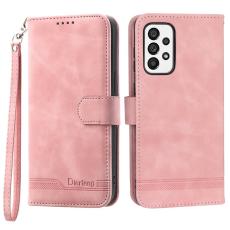 DIERFENG - DIERFENG DF-03 Pl&aring;nboksfodral f&ouml;r Samsung Galaxy A73 5G - Konstl&auml;der - Rosa