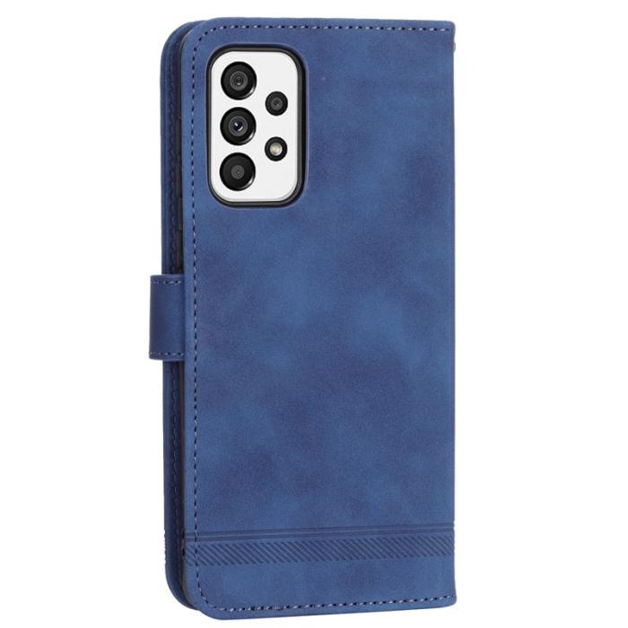 DIERFENG - DIERFENG DF-03 Plånboksfodral för Samsung Galaxy A73 5G - Konstläder - Blå