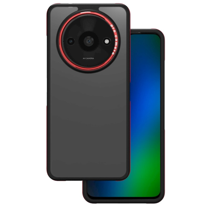 OEM - Xiaomi Redmi A3 4G Mobilskal Crystal Black - Röd