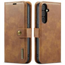 DG.MING - DG.MING Samsung Galaxy S25 FE Pl&aring;nboksfodral &Auml;kta l&auml;der - Brun