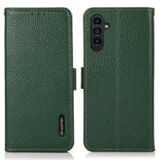 KHAZNEH - KHAZNEH Samsung Galaxy A26 5G Pl&aring;nboksfodral &Auml;kta l&auml;der - Gr&ouml;n