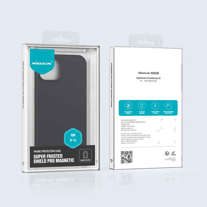 Nillkin - Nillkin iPhone 15 Mobilskal Magsafe Super Frosted - Svart