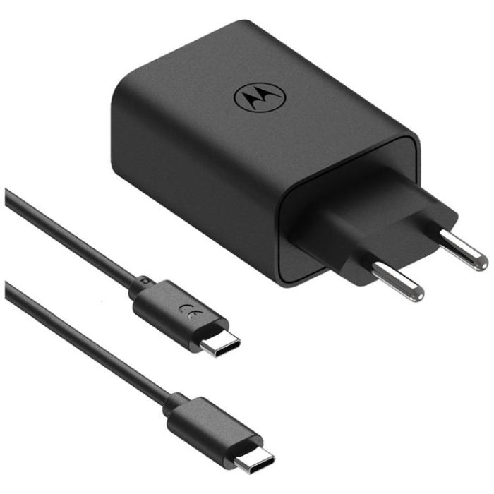 Motorola - Motorola Snabbladdare 50W 1xUSB-A 1xUSB-C med 1m Kabel TurboPower - Svart