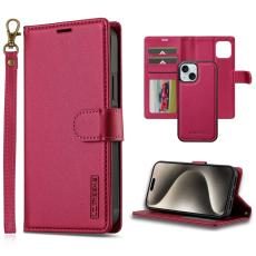 LC.imeeke - LC.IMEEKE L2 Series iPhone 15 Plus Pl&aring;nboksfodral Konstl&auml;der - R&ouml;d