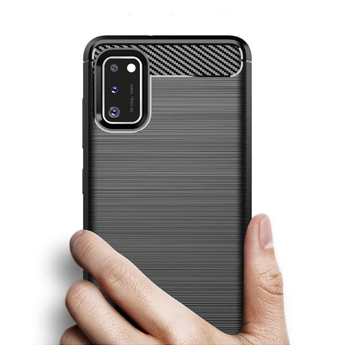 UTGATT1 - Carbon Flexible TPU skal till Samsung Galaxy A41 - Blå