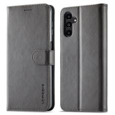 LC.imeeke - LC.IMEEKE Samsung Galaxy A13 Pl&aring;nboksfodral Konstl&auml;der - Gr&aring;