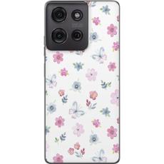 iSecrets - Mobilskal till Motorola Moto G75 med Blommor och fj&auml;rillar