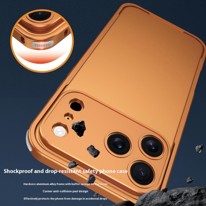 A-One Brand - iPhone 17 Pro Max Mobiskal Bumper Aluminium Alloy - Ökenguld