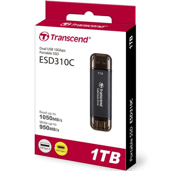 Transcend - Transcend Portabel SSD USB-C 1TB - Svart