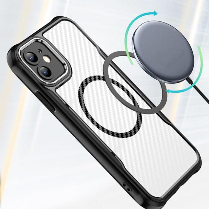 OEM - iPhone 12 Mobilskal MagSafe Defender Carbon - Svart