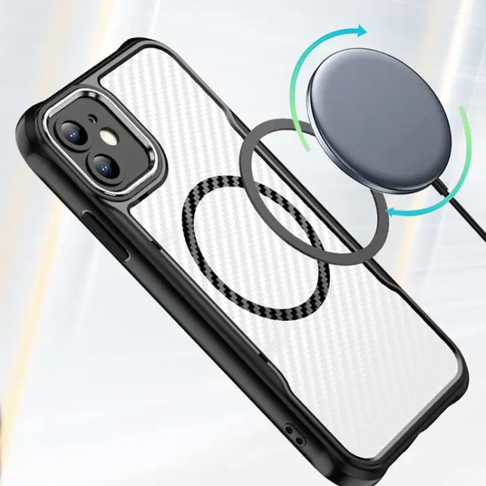 OEM - iPhone 12 Mobilskal MagSafe Defender Carbon - Svart