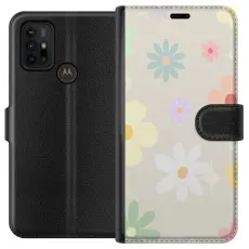 Gustaf - Pl&aring;nboksfodral till Motorola Moto G30 med fejdande blommor
