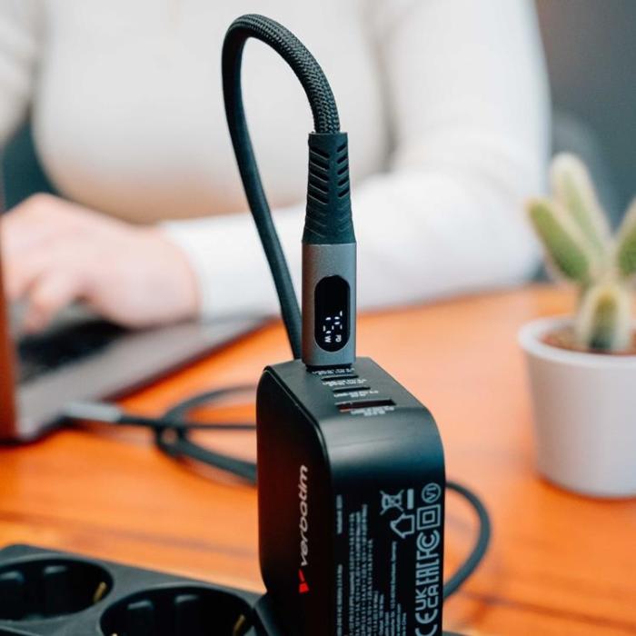 Verbatim - Verbatim USB-C Till USB-C 240W Kabel 120cm 40Gb/s med Display