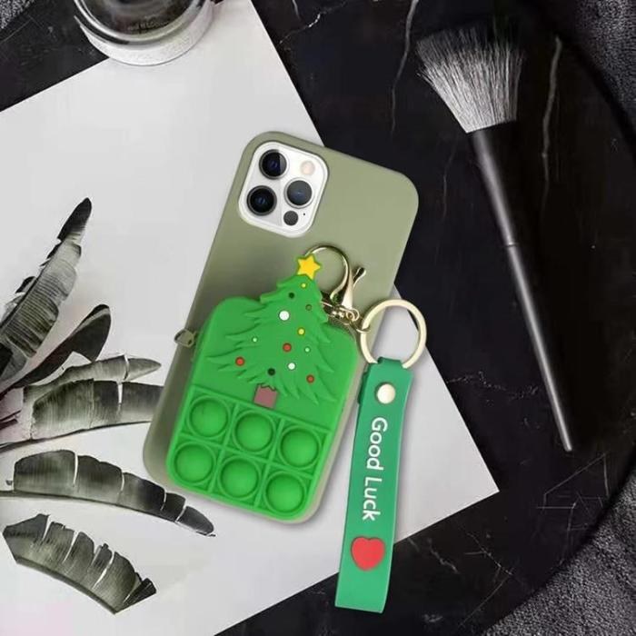 OEM - X-mas Tree Silicone Skal iPhone 7 /8 / SE 2020 - Grön