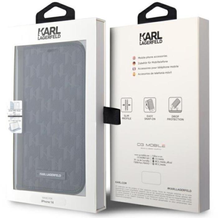 KARL LAGERFELD - Karl Lagerfeld iPhone 14 Plånboksfodral Monogram - Svart