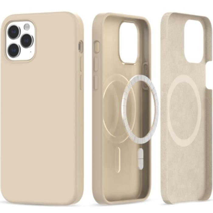 Tech-Protect - Tech-Protect iPhone 12/12 Pro Mobilskal Magsafe Silikon - Beige