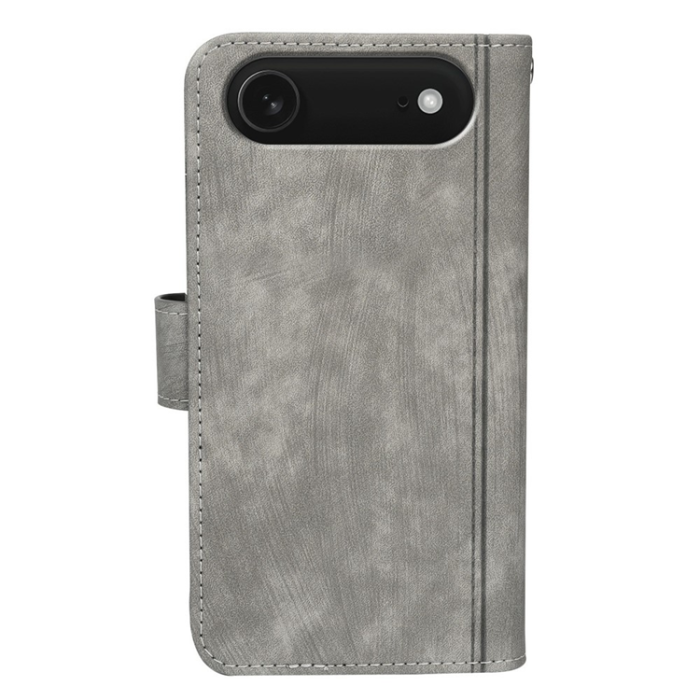 A-One Brand - iPhone 17 Air Plånboksfodral Line Pattern Läder - Grå