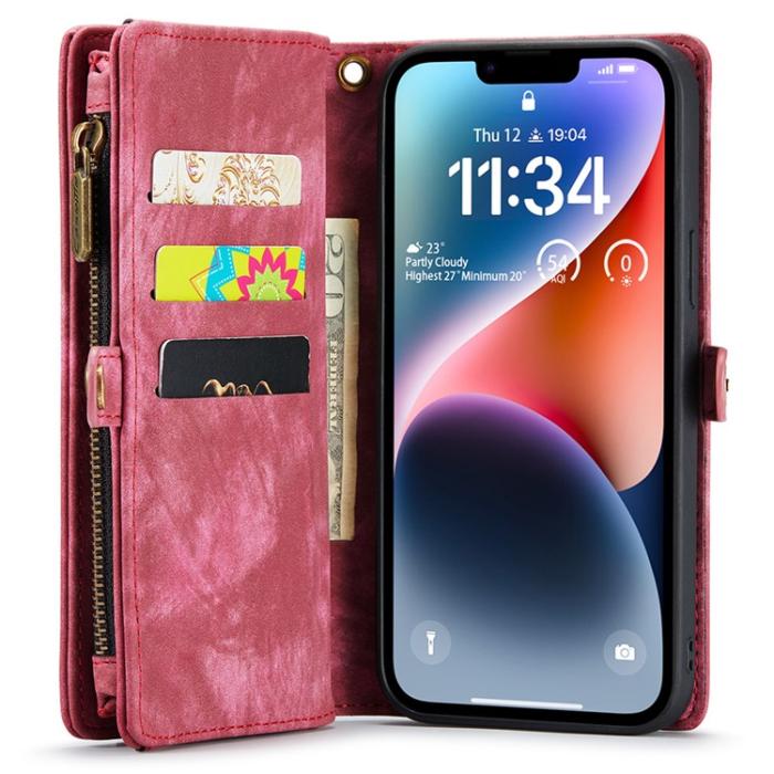Caseme - CASEME iPhone 15 Pro Plånboksfodral 008 Detachable - Röd