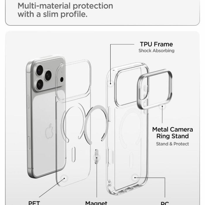 Spigen - Spigen Mobilskal För iPhone 18 Pro/17 Pro Magsafe Ultra Hybrid Optik S
