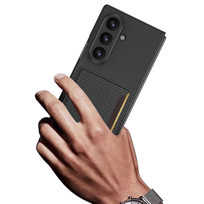 GKK - GKK Galaxy Z Fold 7 5G Mobilskal Slim Korthållare - Svart