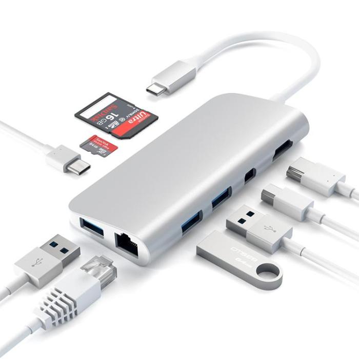Satechi - Satechi USB-C Multimedia Adapter 4K HDMI / Mini DisplayPort - Silver