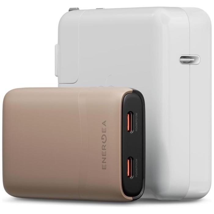 ENERGEA - Energea Snabbladdare 65W 2xUSB-C 3.0 (US/UK/EU) TravelWorld Edge - Guld
