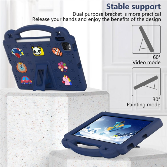 A-One Brand - iPad Pro 11 (2018/2020/2021/2022) Skal EVA Kickstand Shockproof - Mörkblå