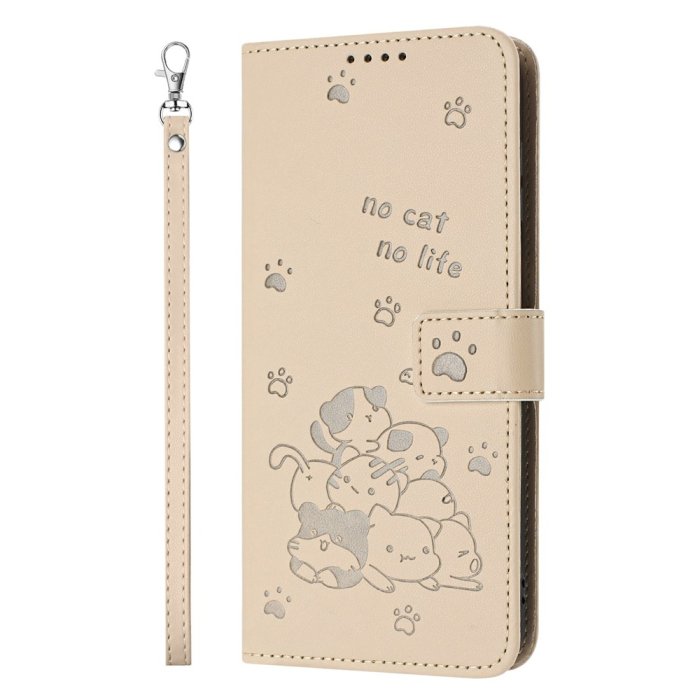 A-One Brand - Sony Xperia 1 VII Plånboksfodral Cats Imprint - Beige