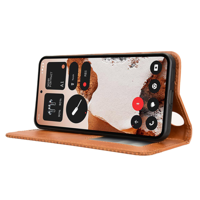 A-One Brand - Nothing CMF Phone 2 Pro Plånboksfodral Retro Kickstand - Brun