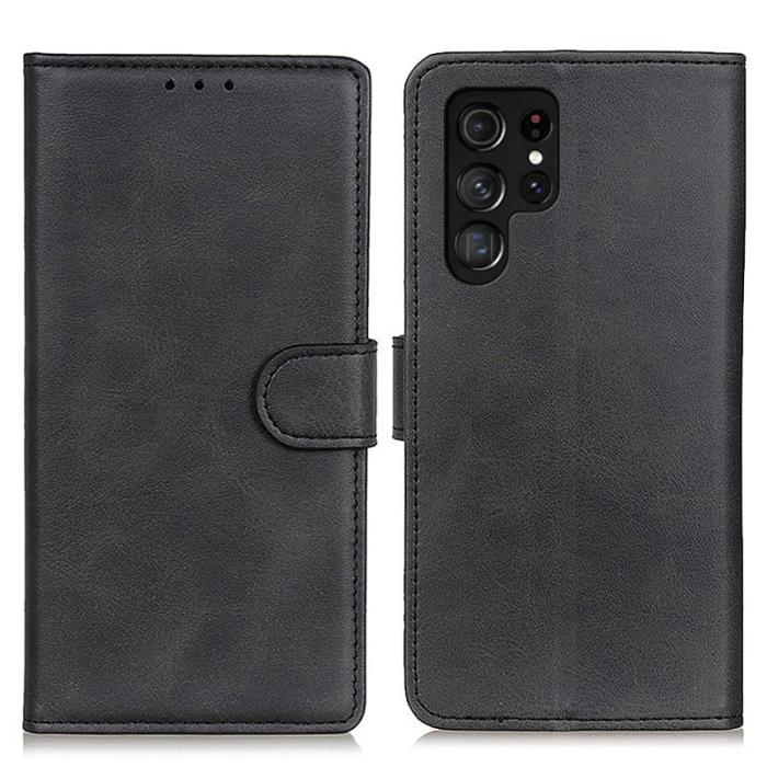 OEM - Samsung Galaxy S26 Ultra Fodral Äkta Läder Ställfunktion - Svart