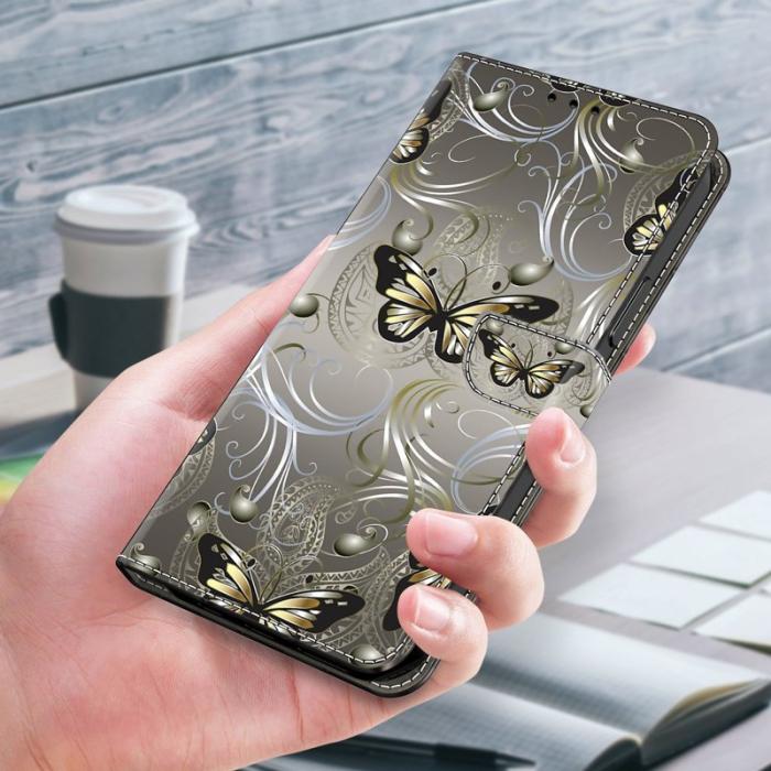 OEM - Samsung Galaxy S26 Plus Plånboksfodral Ställning Konstläder - Spetsfjäril