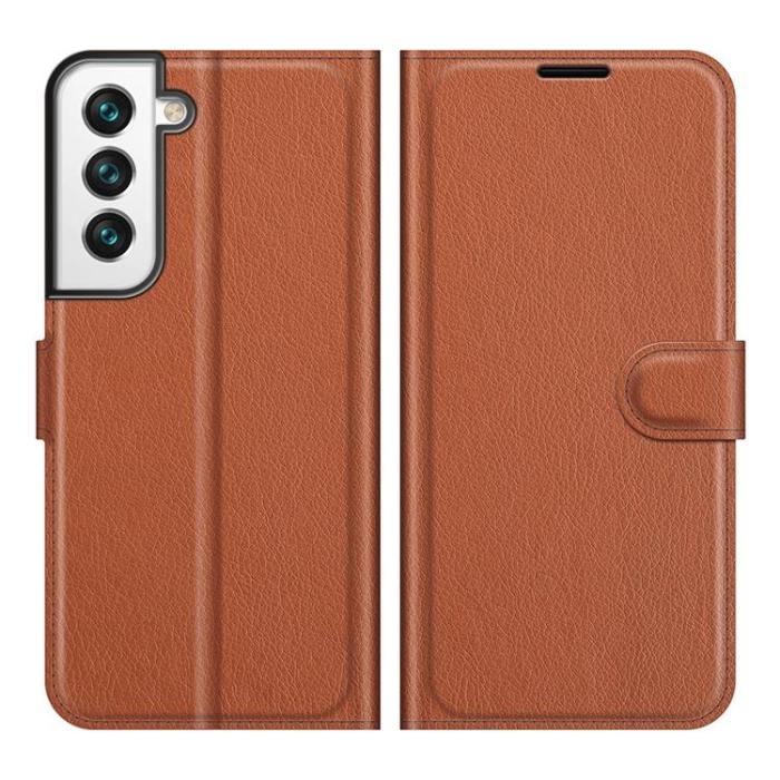 OEM - Litchi Magnetic Fodral Galaxy S22 Plus 5G - Brun