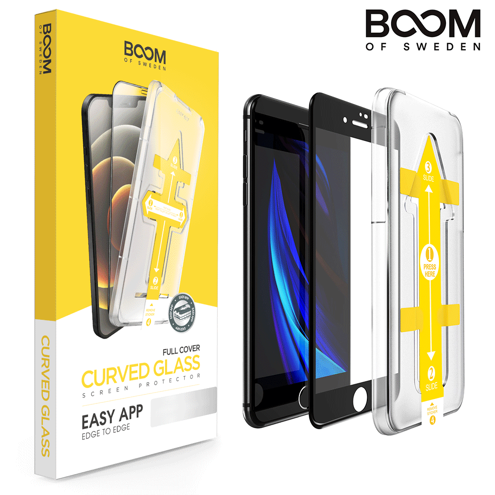 BOOM Curved Härdat Glas Skärmskydd iPhone 8 Plus / 7 Plus | 5468 | AlltMobil