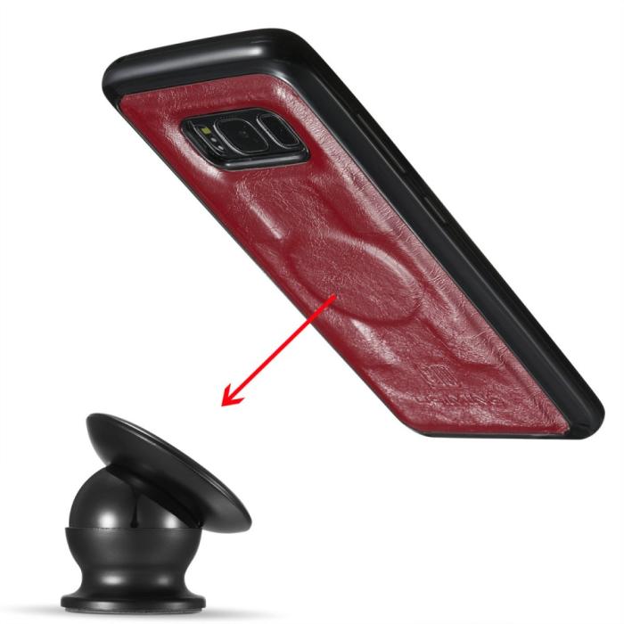 UTGATT5 - DG.MING Plånboksfodral till Samsung Galaxy S8 - Röd