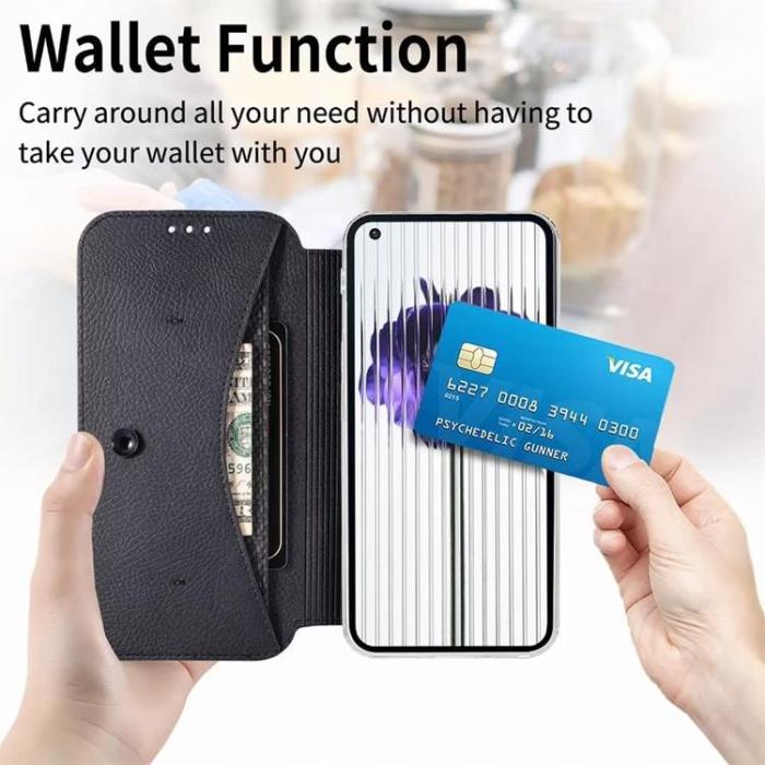 A-One Brand - Nothing Phone 1 Plånboksfodral Silikon Flip - Svart