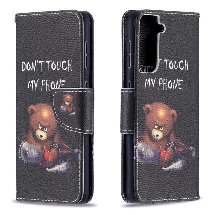 OEM - Plånboksfodral till Samsung Galaxy S21 Plus - Don't Touch My Phone