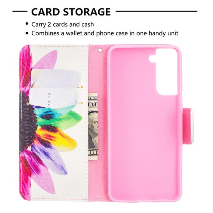 OEM - Plånboksfodral till Samsung Galaxy S21 Ultra - Blomma