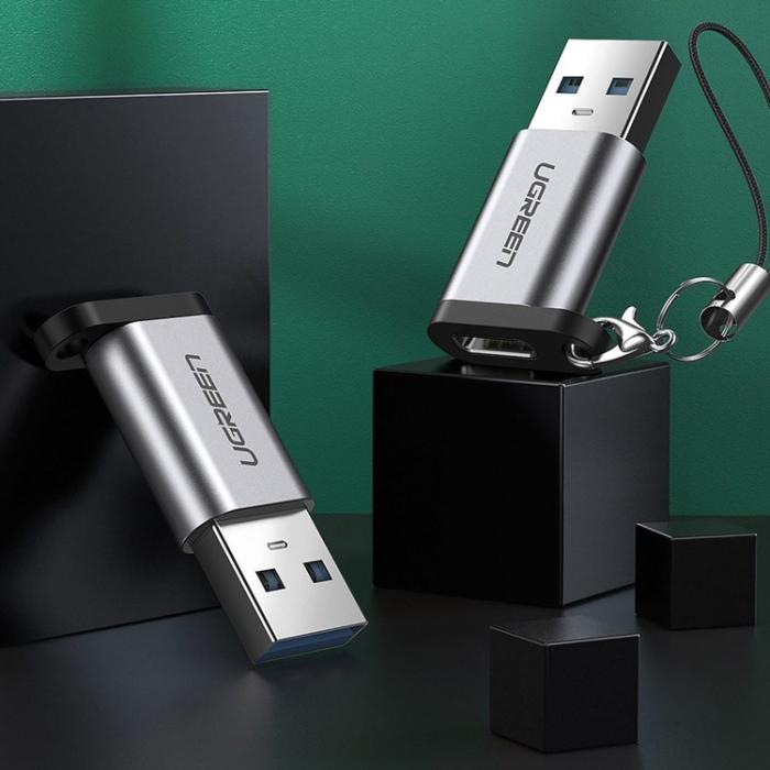 Ugreen - UGreen USB-C Hane till USB Hona Adapter - Grå