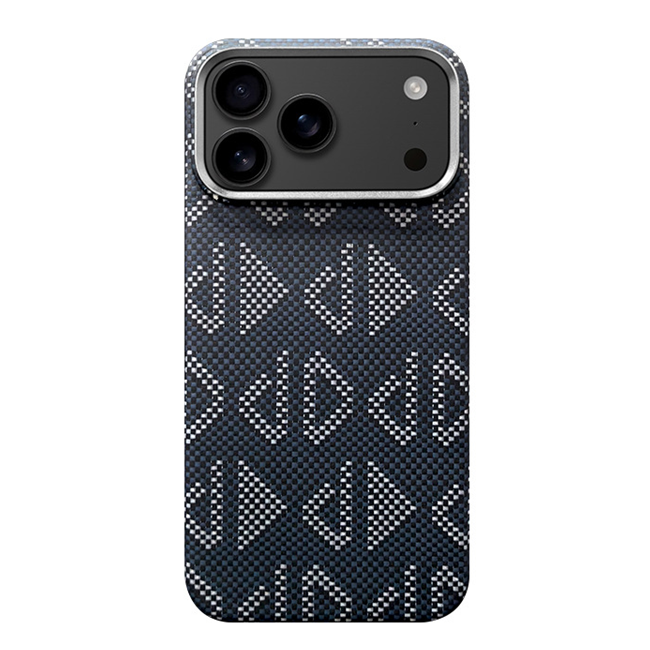 iPhone 17 Pro Max Mobilskal MagSafe Kevlar - Geometric Blå | 2353 | AlltMobil