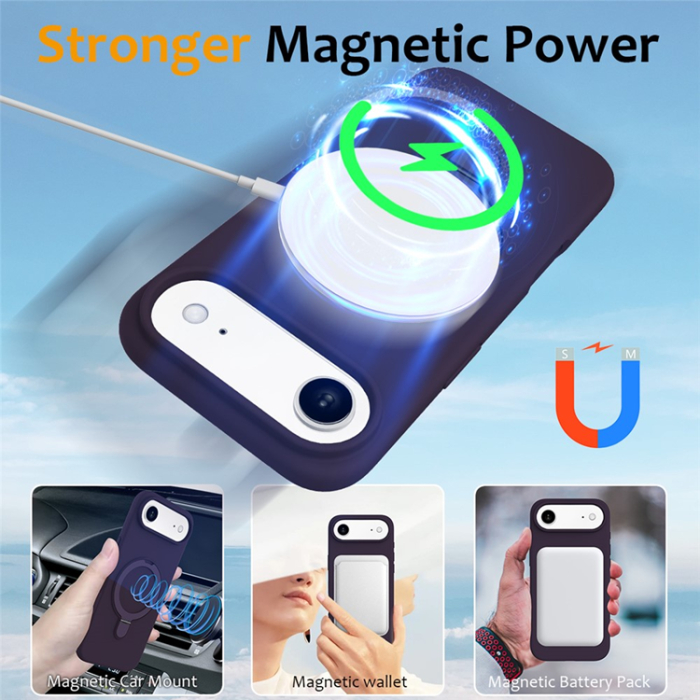 A-One Brand - iPhone Air Mobiskal MagSafe Kickstand PC + Silikon - Mörklila