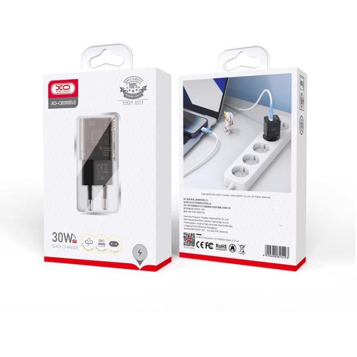 XO - XO Väggladdare 30W 1x USB 1x USB-C QC 3.0 18W CE05 - Brun