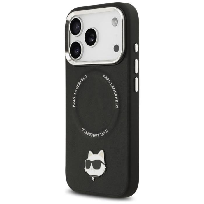 KARL LAGERFELD - Karl Lagerfeld iPhone 17 Pro Mobilskal MagSafe Choupette Pin - Svart