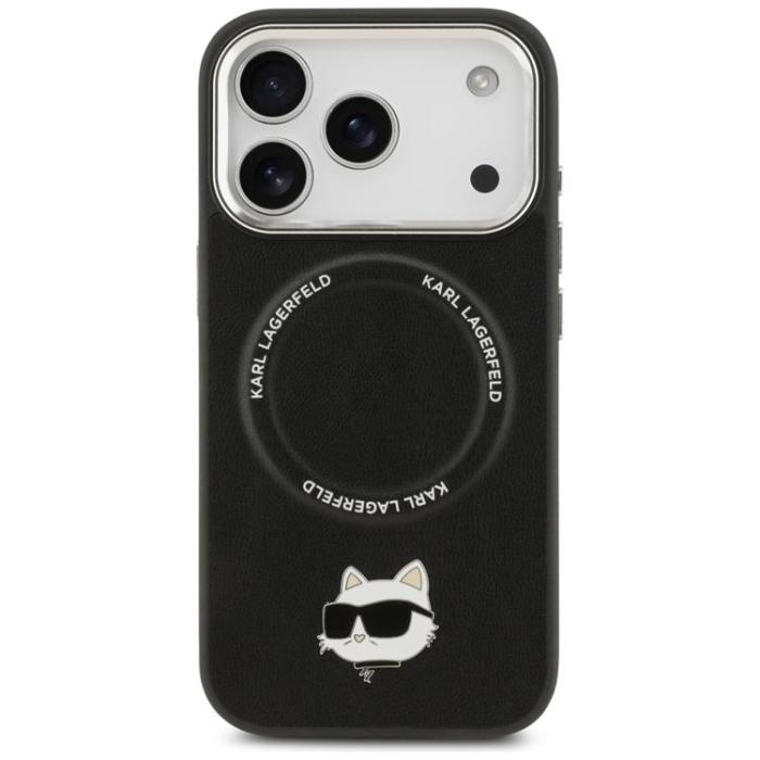 KARL LAGERFELD - Karl Lagerfeld iPhone 17 Pro Mobilskal MagSafe Choupette Pin - Svart