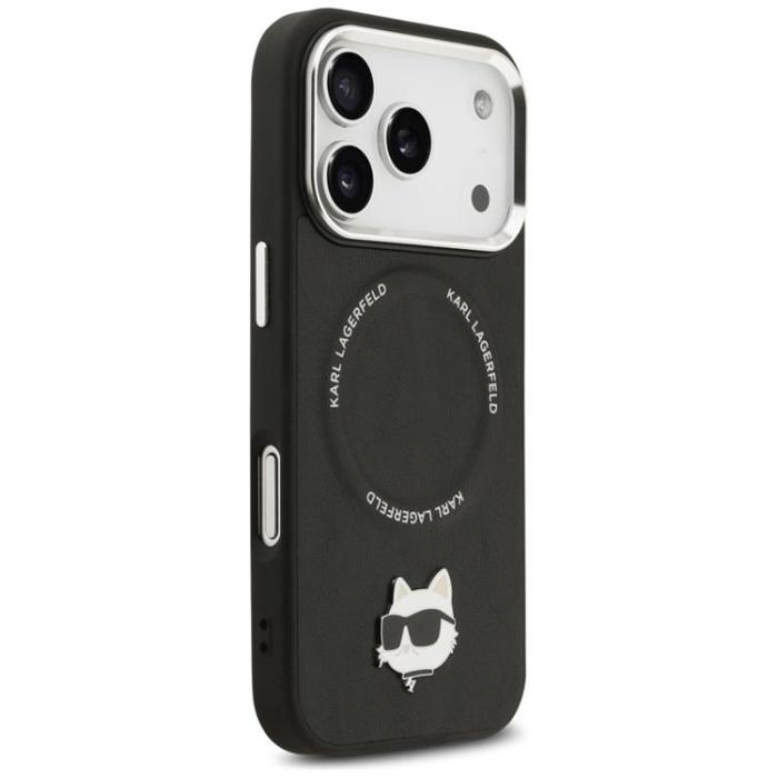 KARL LAGERFELD - Karl Lagerfeld iPhone 17 Pro Mobilskal MagSafe Choupette Pin - Svart