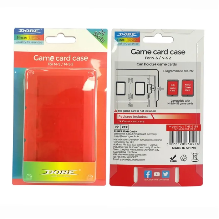 Dobe - Dobe Nintendo Switch 2 Fodral för Game Card - Röd